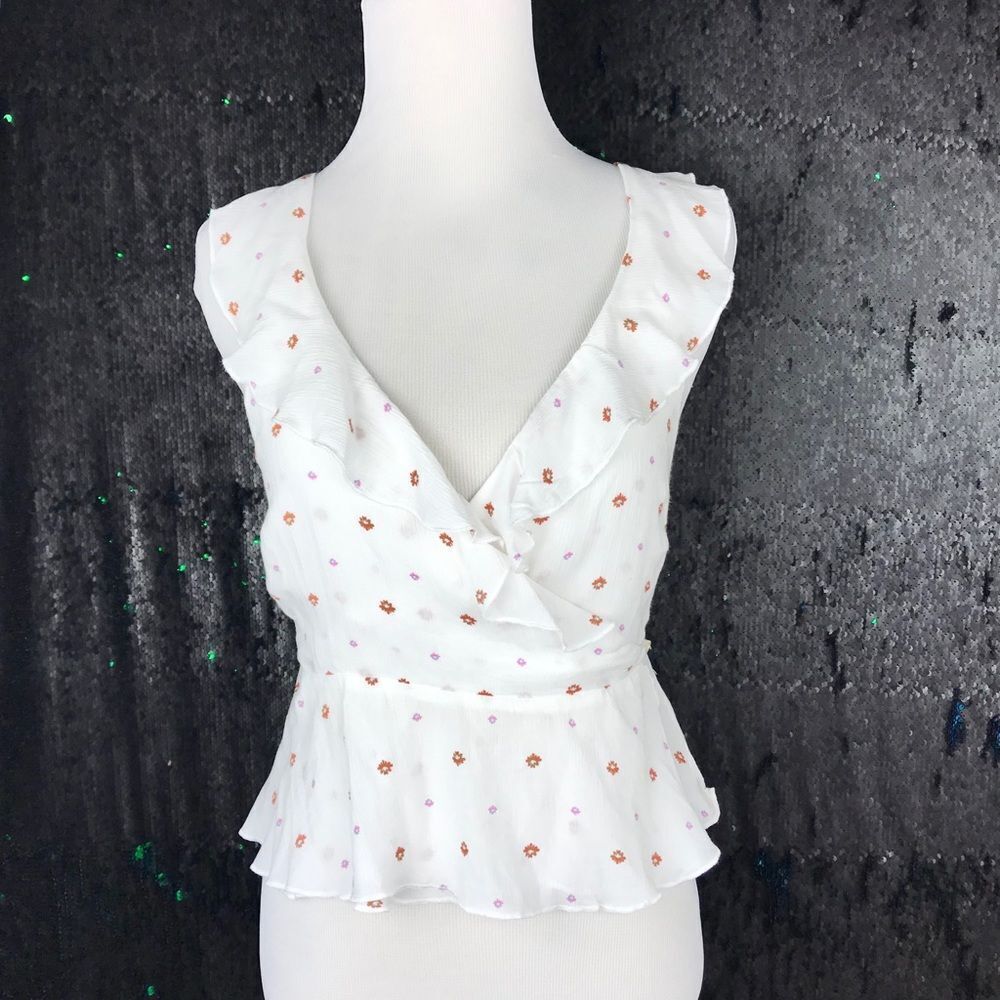 NWT Free People Ruffle floral top
